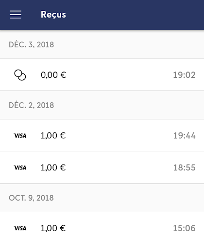 iZettle Go : Reçus Rapport sur les reçus depuis l'application iZettle Go