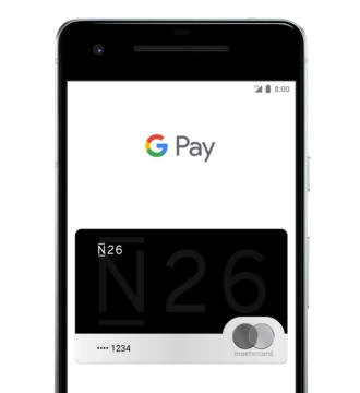 Carte N26 dans l'application Google Pay