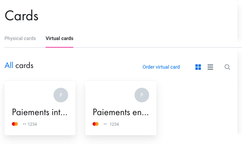 Interface web de Revolut Business