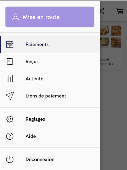 iZettle Go : menu paiement iZettle Go : menu paiement