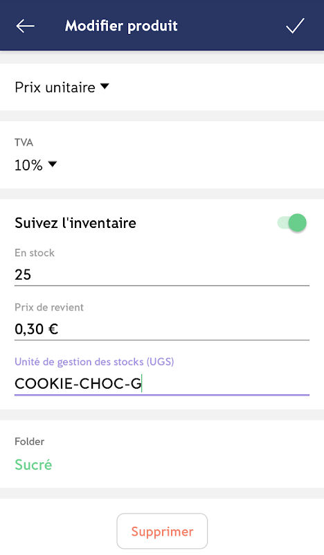 iZettle Go : gestion des stocks