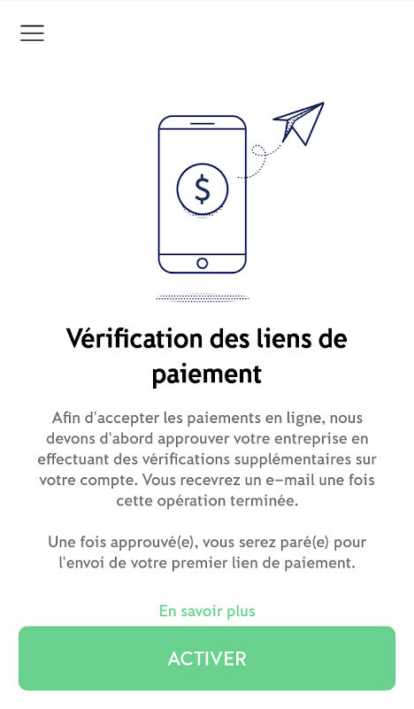 iZettle Go : vérification pour activer les liens iZettle Go : vérification pour activer les liens