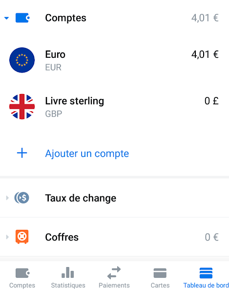 Choix du compte Revolut Choix du compte Revolut