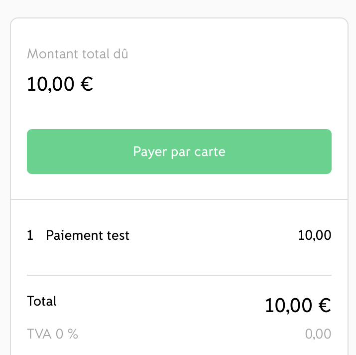 Lien de paiement iZettle – écran de paiement 1 Lien de paiement iZettle - écran de paiement 1