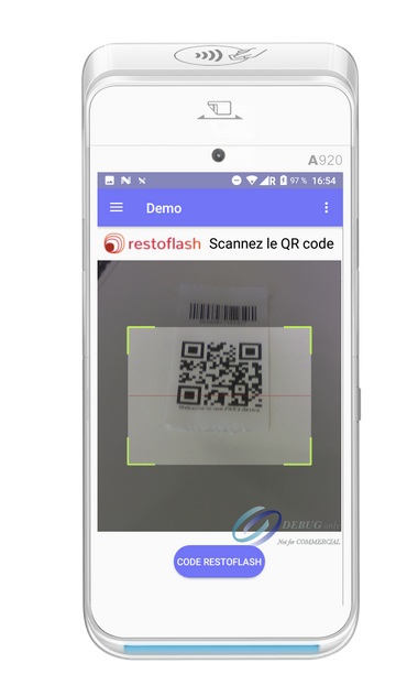 Scan d’un QR code RestoFlash avec Yavin Scan d'un QR code RestoFlash avec Yavin