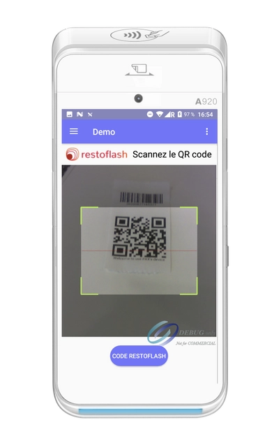 Scan d'un QR code RestoFlash avec Yavin