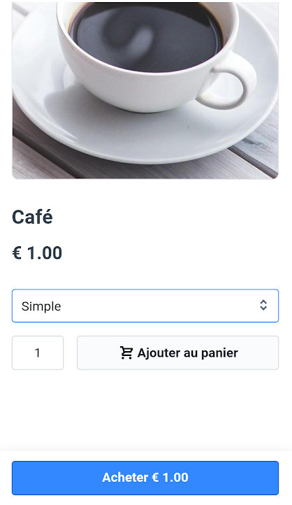 SumUp E-Shop, ajout d’un article au panier SumUp E-Shop : détail des articles
