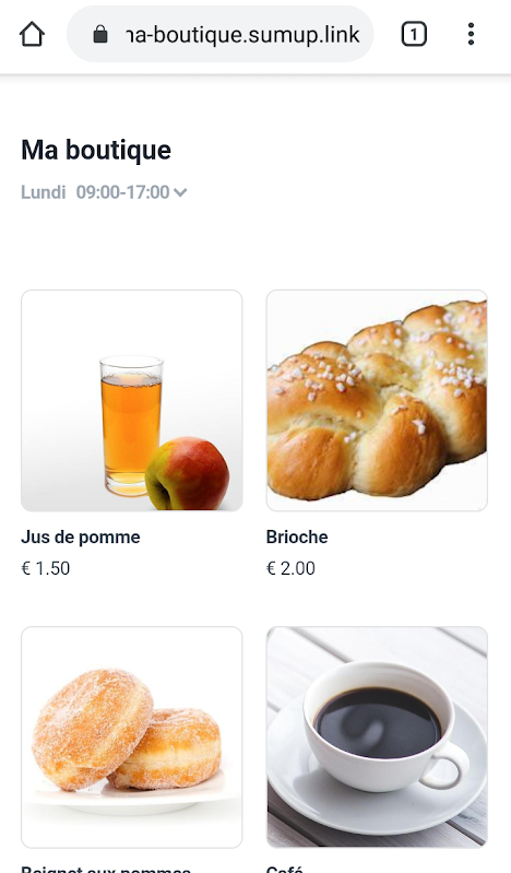 Boutique en ligne test SumUp E-shop Boutique en ligne test SumUp E-shop