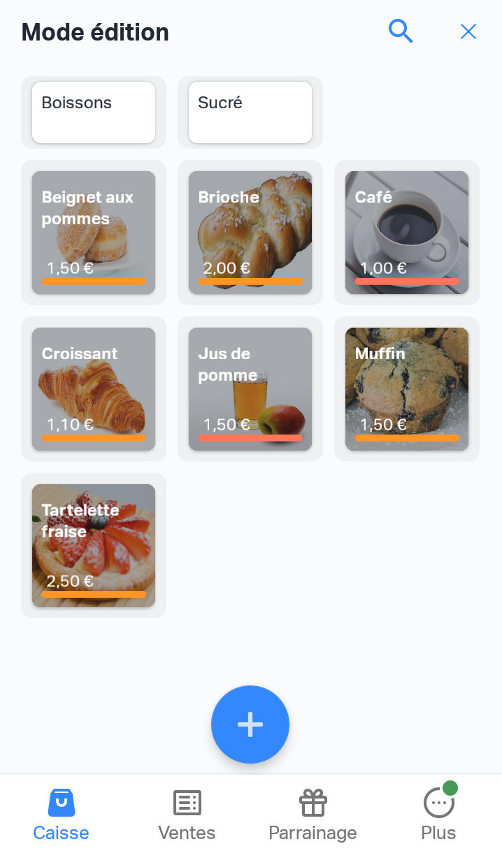 SumUp Eshop, liste des articles SumUp Eshop, liste des articles