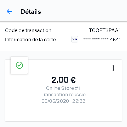 SumUp E-Shop, reçu SumUp E-Shop, reçu