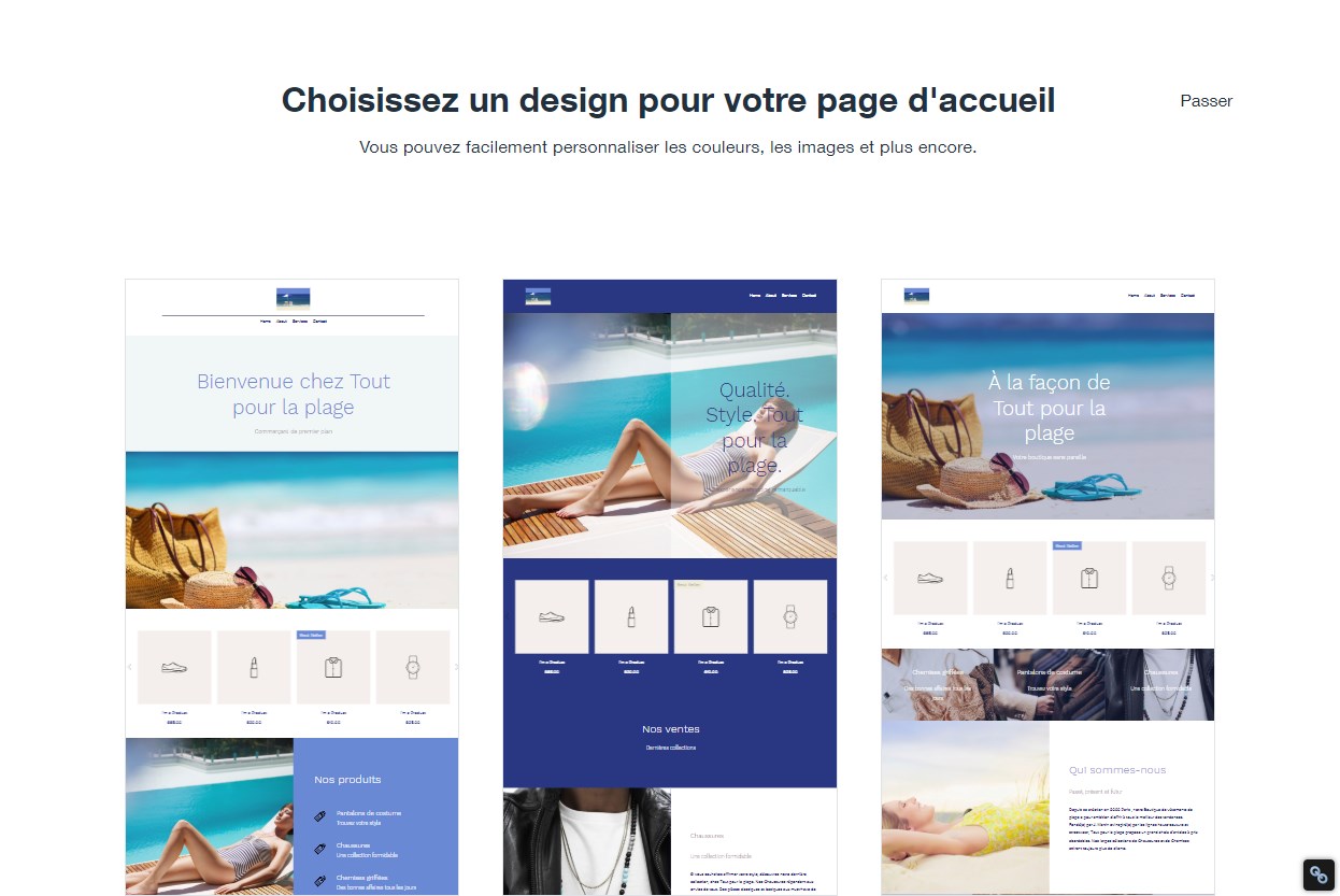 Choix du design avec Wix ADI Choix du design avec Wix ADI