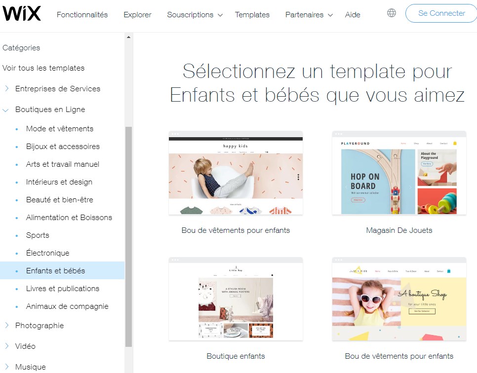 Thèmes d’e-commerce pour Wix Thèmes d'e-commerce pour Wix