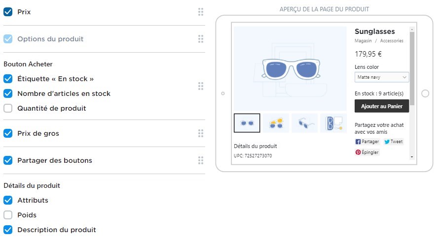 Ecwid : Configuration de la page produit Ecwid : Configuration de la page produit