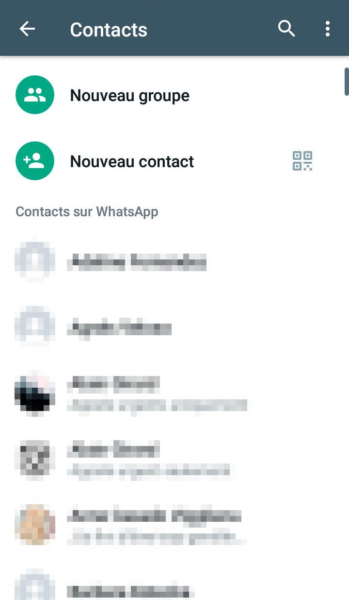 Gestion des contacts WhatsApp Business