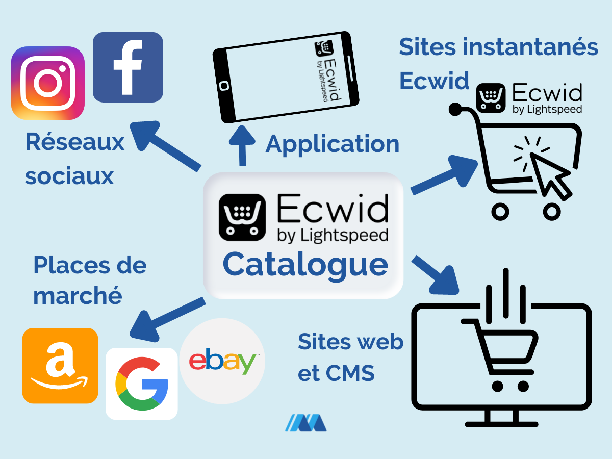 Fonctionnement multicanal d’Ecwid Fonctionnement multicanal d'Ecwid