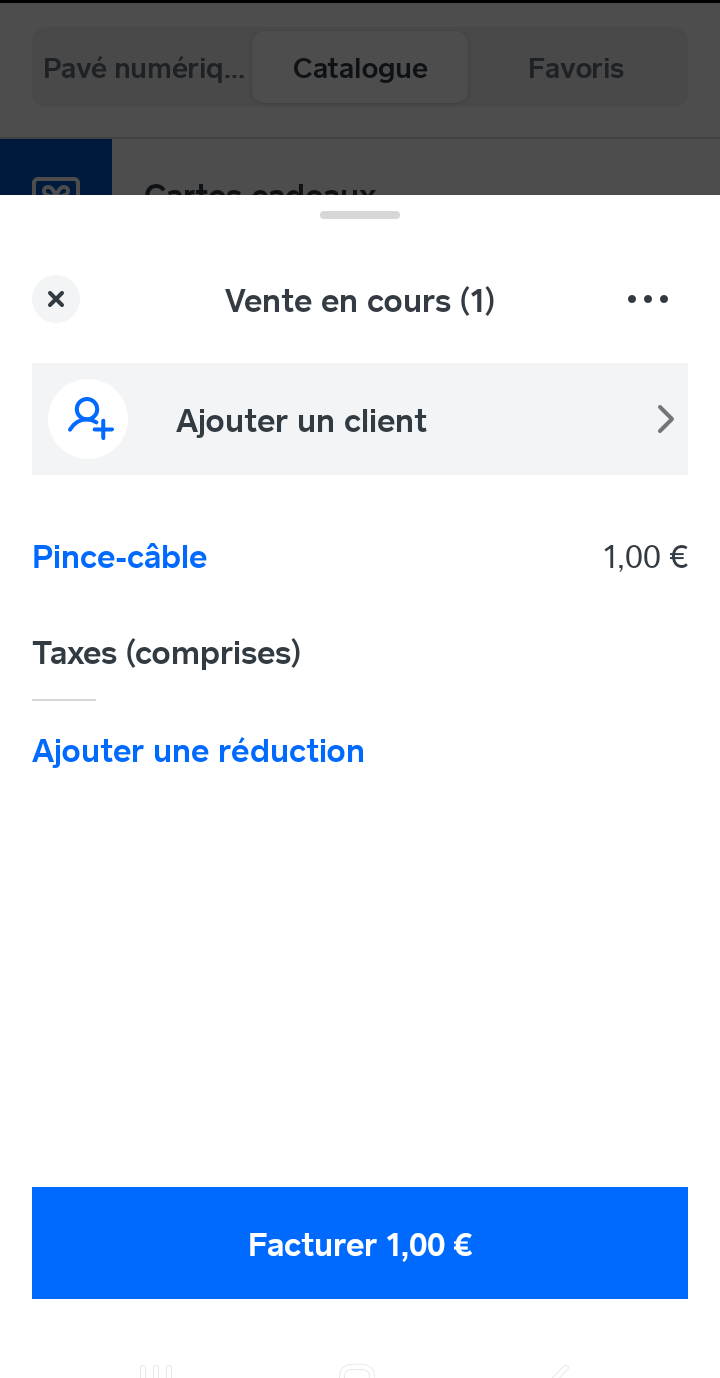 Square : visualisation de la vente Square : visualisation de la vente