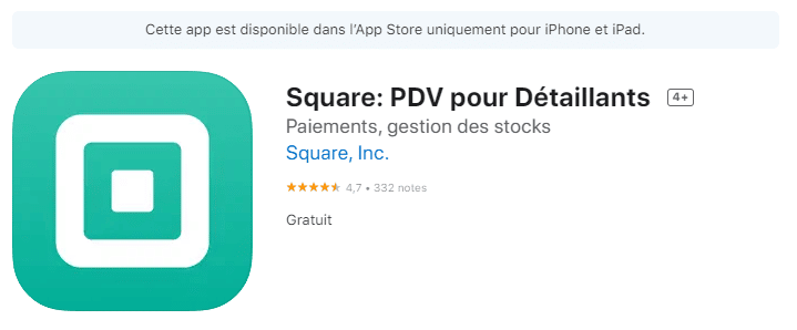 Application Square pour détaillants Application Square pour détaillants