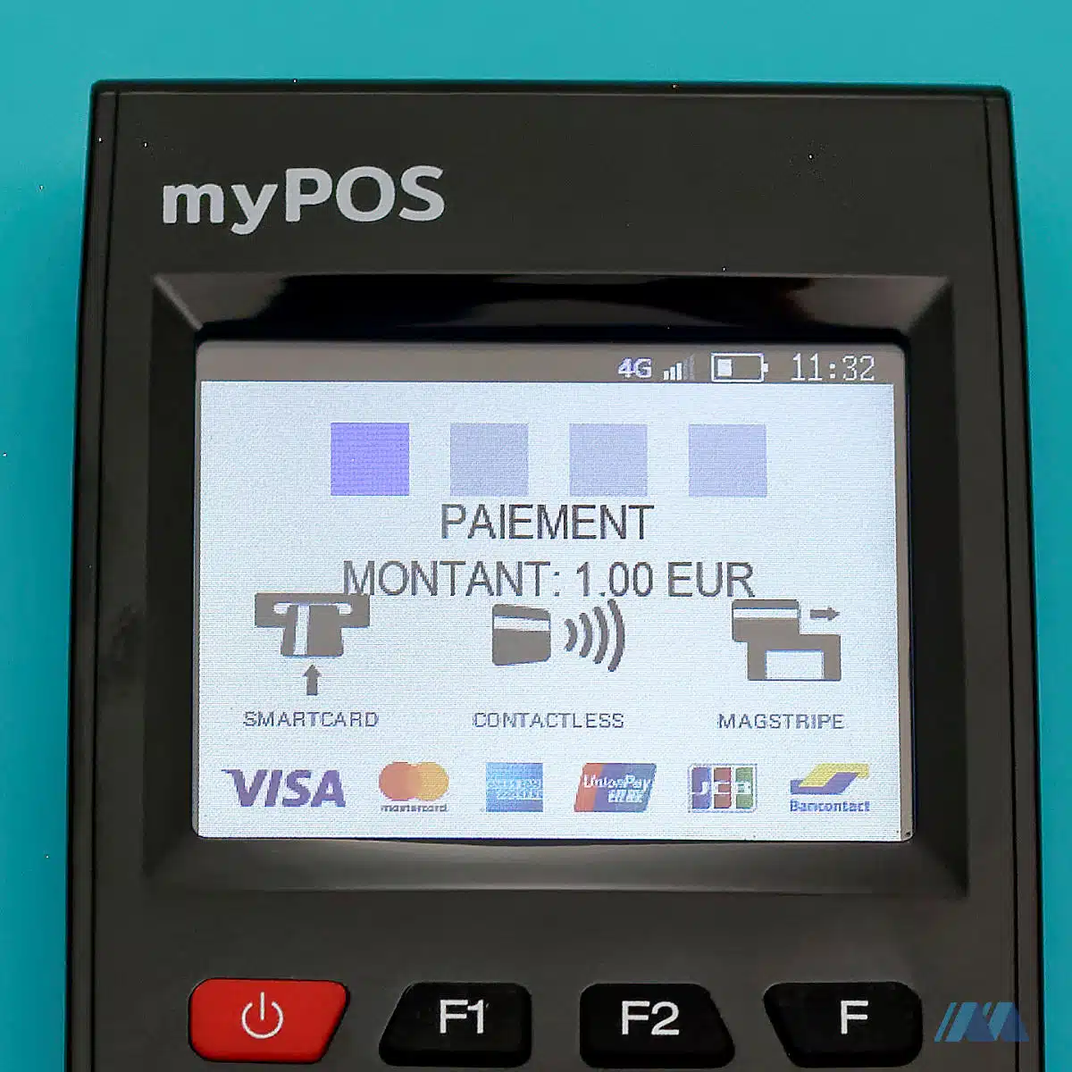 myPOS Go : choix du mode de paiement