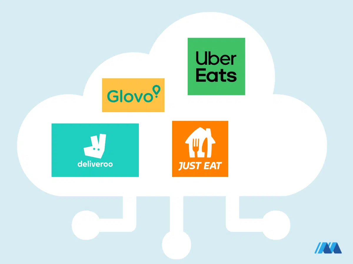 Logos de plateformes de livraison de repas dans le Cloud