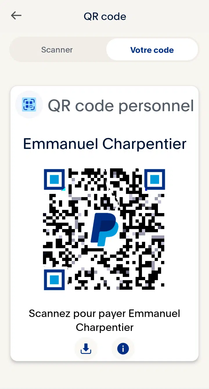 QR Code personnel PayPal