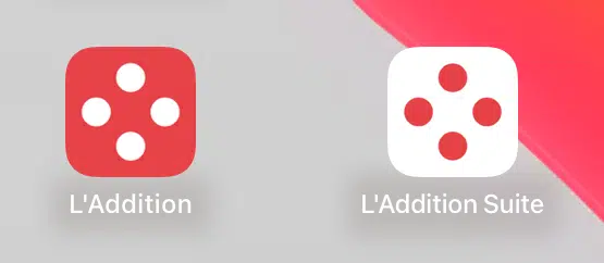 Icones des deux versions de L'Addition sur un iPad