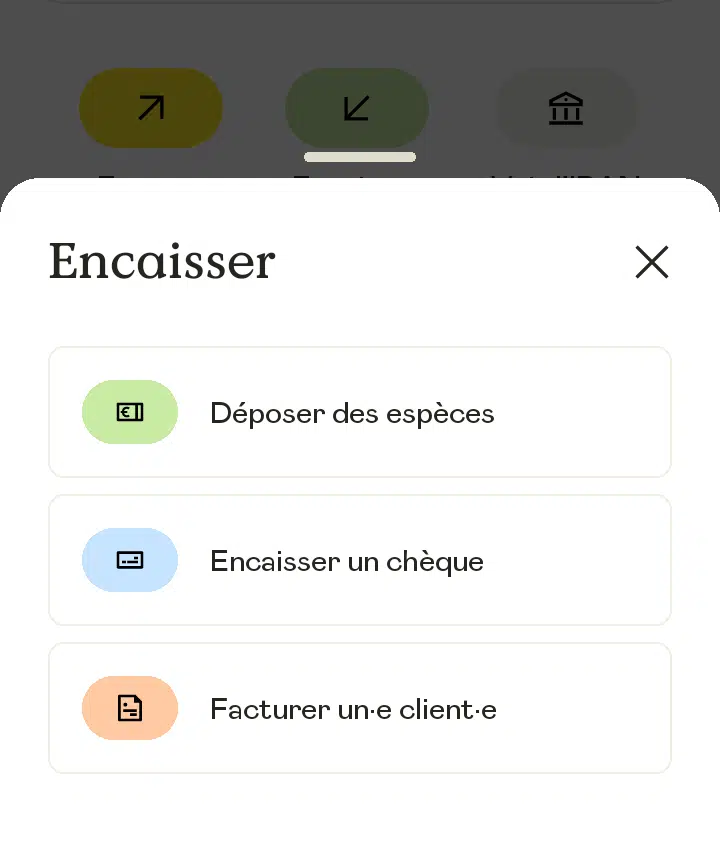 Encaissement avec l'app de Shine