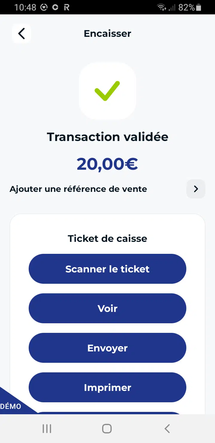 Monem Mobile Application - Transaction validée