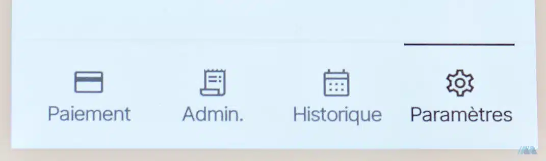 Menu du terminal de Flatpay