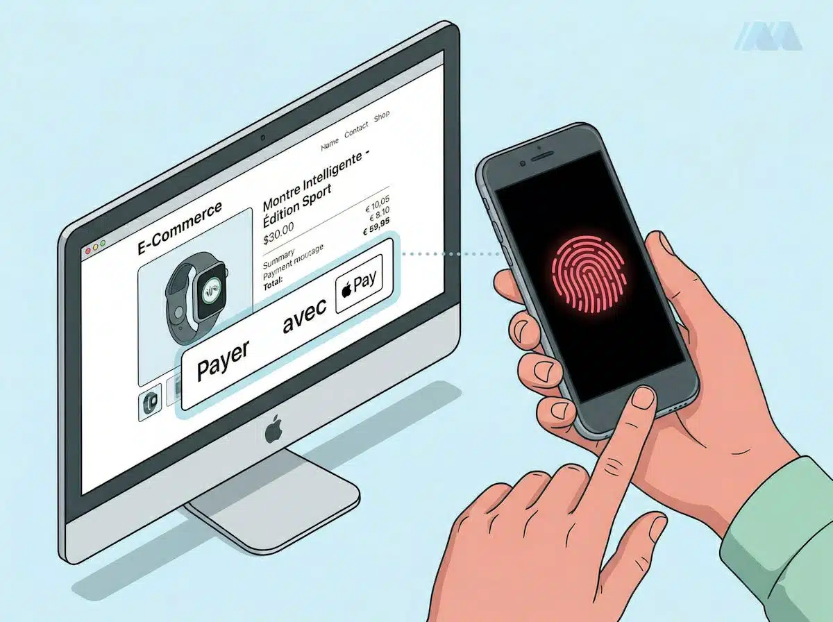 Paiement mobile avec Apple Pay sur un site d'e-commerce