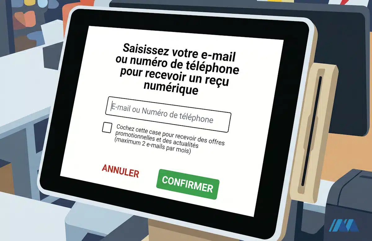 Exemple d'opt-in sur une caisse enregistreuse