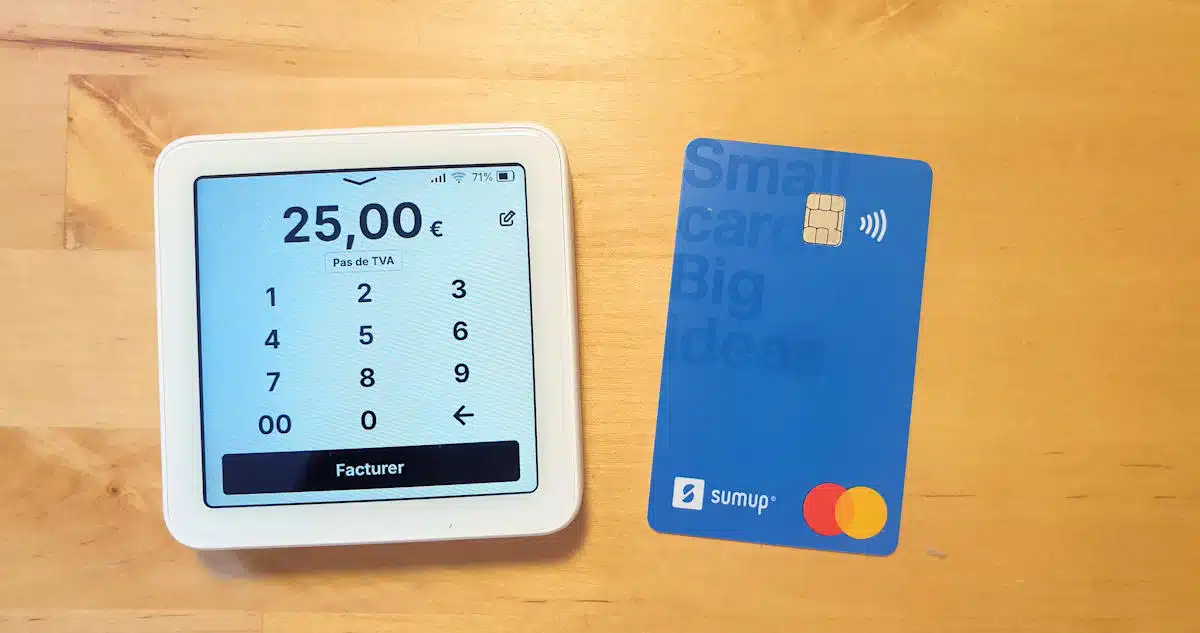 Lecteur de CB et carte Mastercard du compte pro de SumUp